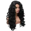 2 Color Womens Long Black & Orange Curly Wavy Hair Wigs Ladies Nature Party Cosplay Full Wig
