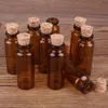 50st 20 ml Amber Glass Potion Bottles Glass Burs Vials Terrarium med korkstopp för DIY -storlek: 24x65x12.5mm