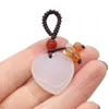 Pendentif Colliers Pierre Naturelle Rose Quartz Agate Coeur Porte-clés Faire DIY Collier Porte-clés Sac À Main Bourse Ménage Charme Cadeau Ornement