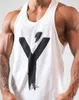 Big Y Uomo Bodybuilding Canotte Palestra Allenamento Fitness Camicia senza maniche in cotone Abbigliamento da corsa Stringer Gilet casual estivo 220623