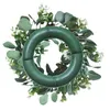 Couronnes de fleurs décoratives, guirlande de Simulation, anneau Lysimachia, pendentif de champ, heurtoir de porte rond, feuille d'eucalyptus, accessoire suspendu de décoration