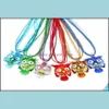 Подвесные ожерелья подвески ювелирные украшения очаровательные 6 цветов животные сова лампы стекло Мурано чар колье для женщин d dhsol