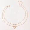 Utsökt ihålig geometri hänge nacke för kvinnor ihålig geoemtry legering metallkedja choker smycken tillbehör krage