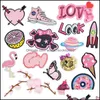 Sewing Notions Tools Apparel Butterfly Diy Patches Embroidery For T Shirt Iron On Appliques Clothes Jeans Stickers Badges Love Heart Drop