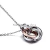 Pendentif Colliers Beaux Cadeaux Pour Couple Amoureux Bijoux Noir Avec Or Rose En Acier Inoxydable Anneau ColliersPendentif