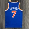 Printed 75th City Mens Basketball Jerseys Derrick 4 Rose 7 Carmelo RJ 9 Barrett Julius 30 Randle 17 Jeremy Anthony Lin colour Blue