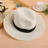 Women Vacation Wave Beach Hats Panama Wide Brim Straw Hat Summer British Style Sunshade Caps