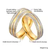 Wedding Rings For Women Simple Fashion Gold-color Engagement Jewelry Men Sandblasting Couple Ring Lover's GiftWedding