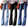 Nowa jesień zima płomień rozerwany dżinsy dla kobiet czarne chude dżinsy Kobieta w rozmiarze dżinsowa żeńska szeroka noga spodnie 210302