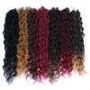 Synthetische Haarverlängerung, 45,7 cm, Faux Locs, Häkelzöpfe, Häkelgeflecht, 70 g/Stück, Ombre-Flechthaar, böhmische Locken, 24 Ständer/Stück LS12