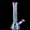 Rainbow Glass Bong Bubbler Hookahs Shisha Downstem Perc med 14 mm skål rökrör hårda dabbar riggar vatten bongs