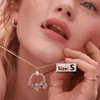 S925 Silver Color Necklace Women with DIY O Circle Prendant Fit Original Twit 73462857576926