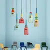 Hängslampor nordiska färg godisljus modernt vardagsrum sovrum barns enda huvud glas hängande heminredning fixturer