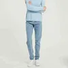 Wixra Podstawowe dżinsy miękkie spodnie harem samica prosta w mecz w wysokim pasie Długie dżinsowe spodnie dla kobiet plus rozmiar L220726