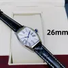 Klasyczny kwarcowy zegarek damski 26 mm stal nierdzewna skórzana opaska Sapphire Mirror Sports Waterproof Diamond Watch Kształt Klamy 2022 Złote srebrne