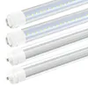 JESLED 360 degrés T8 T10 T12 Tube LED 8 pieds 52w R17D/HO Base LED tubes extérieurs pour panneaux double face 6000K blanc froid couvercle transparent 20 paquets