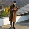 Men's Trench Coats Men Long Jackets Double Breasted Overcoats Wool Blends Business Casual Leisure Slim Fit CoatsMen's