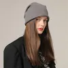 Berretti Cappello in pile unisex Autunno e inverno Coreano selvaggio lavorato a maglia di lana nera Grande cupola Sciolto Accessori per abbigliamento che riducono l'etàBerretti