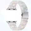 Nieuwe luxe harsriem voor Apple Watch -bands 44 mm 45 mm 41 mm 42 mm 40 mm 38 mm banden mode polsbandjes vrouwen armband Iwatch Series 7 6 5 4 SE Watchband Smart Accessories