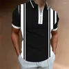 メンズポロスメンズシャツのパック男性カジュアルスプライシングプリントジッパーターンダウンカラーブラウス半袖トップシャツ人