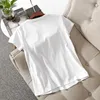 Лето с короткими рукавами костюмы длинная юбка круглая шея белая сплошная сплошная футболка из бисера