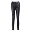 Pantalon femme Capris femme en cuir PU pantalon fermeture éclair fendu femmes taille haute vêtements d'extérieur décontracté fête rue enveloppé minceur noir