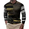Men's Sweaters Men Sport Shirts Color Contrast Sweater Tear-resistant Strap Print Useful Crew Neck Casual SweaterMen's