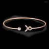 Bangle Lab Created Diamonds Oxe Bangles 18K Rose Gold Women 12 Constellations Jewelry Armeletbangle INTE22