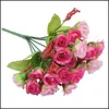 Decorative Flowers Wreaths Festive Party Supplies Home Garden 21Pcs Artificial Rose Flower Bouquet Heads Drop Delivery 2021 Xpn