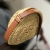 Neueste runde Strohbeutel für Frauen Sommer Rattan gewebtes Strandtasche handgefertigtes Weben mit Reißverschluss Crossbody Umhängetasche Frau Handtasche