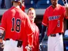 Personalizzato NCAA Liberty LU Baseball Jersey College Derek ORNDORFF Aaron ANDERSON Tre HILLIER Grigio BETTS Cucito Blu Rosso Bianco