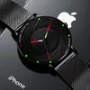 Montres de mode minimalistes pour hommes, Ultra fines, en acier inoxydable, avec ceinture en maille, à Quartz, en cuir