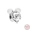 S925 Sterling Silver Loose Beads Luxury Classic Bracelets Mouse Mouse Heart Original Pandora Charm Diy Association Higds Pendant Jewelry For Women