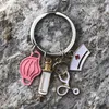 Spruta Stetoskop Nurse Cap Mask Key Ring Doctor Nurse Medical Handmade Keychain Gift