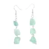Irregular Natural Crystal Stone Long Dangle Silver Plated Handmade Earrings For Women Girl Party Club Fashion Jewelry