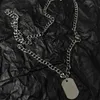 Подвесные ожерелья 3pcs/Set Personality Cross Square Metal Multilayer Hip Hop Длинная цепь прохладное простые ожерелье для женщин мужские ювелирные изделия подарки Ell