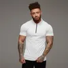 Muscleguys Homme Mode Polo Chemise Casual Mode Couleur Unie À Manches Courtes De Haute Qualité Slim Polo Hommes Fitness Polo homme 220708