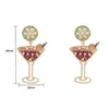 Creativo Bicchiere di vino Orecchini pendenti Moda Donna Estate Strass Coppa Orecchini pendenti Donna Orecchio Gioielli Regali per feste