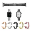 Trzy paski z koralikami łańcuchy Diamonds Women stalowa opaska metalowa bransoletka link Fit Iwatch Series 7 6 SE 5 4 3 na zegarek Apple 41 42 44 45 mm na rękę