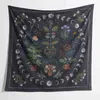 Phase de lune tapisserie noir tapis muraux Boho suspendus prophétie sorcellerie fleur chambre décor esthétique bohème J220804