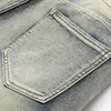 Men's Jeans Summer Men High Street Vintage Ripped Straight Shorts Male Distressed Holes Stylish Slim Casual Denim Five PantsMen's