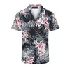 22 Summer Fashion Hawaii Blue Pocket Print Рубашка для пляжей мужская дизайнерская шелковая рубашка для боулинга.