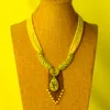 Colliers pendentif 20 '' 4 brins blanc perle d'eau douce collier CZ pavé vert jade pendentif pendentif