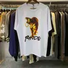 Rhude T-shirt Casual Cotton Tiger Print Män kvinnor Rhude överdimensionerad tee