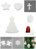 3 Zoll runde, kreisförmige, sternförmige, herzförmige hängende Ornamente, individuelle Sublimation, leere, flache Keramik-Weihnachtsverzierung DH971