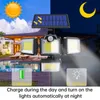 Solar Motion Lights 192/198 LED/COB Solar Light Outdoor Indoor Adjustable Angle Decoration Lighting for Garage Garden Home Wall