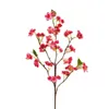 Decorative Flowers & Wreaths Faux Long Stem Mini Cherry 35" Length Simulation Sping Peach Blossom Green Leaf For Wedding Home Artificia