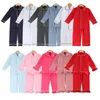 Whole Kids clothing 95 cotton plain red pajamas winter ruffle baby Christmas boutique home wear full sleeve pyjamas 220523162E8699094
