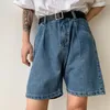 Erkek kot erkek erkekler yaz Japonya Harajuku Kore tarzı gevşek gündelik ince denim harem şort adam kısa pantolon sokak kıyafeti vintage