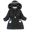 子供ジャケットダウン冬のティーンエイジャーの肥厚ウールフード付き綿のパッド入りパーカジャケット子供暖かい長いジャケット幼児時代のキッズアウターJ220718